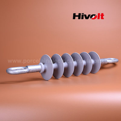 36kv 70kn Insulator Suspension Long Rod Polymer พร้อมฮาร์ดแวร์เชื่อมต่อ Oval Eye Double End